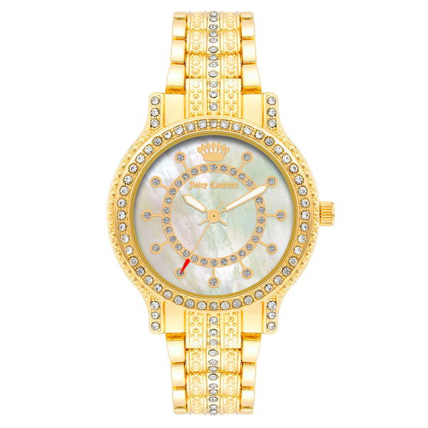 Juicy Couture Gold Mixed Metal White Dial Women's Watch - JC1316WTGB