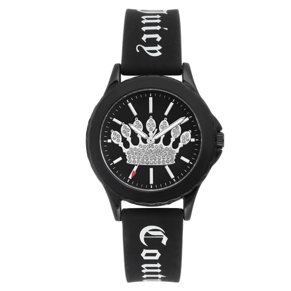 Juicy Couture Silicone Black Dial Women's Watch - JC1325BKBK