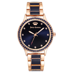Juicy Couture Rose Gold With Navy Epoxy Metal Navy Dial Women's Watch - JC1348RGNV