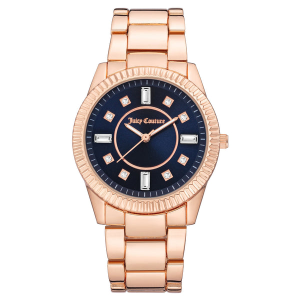 Juicy Couture Rose Gold Band Navy Dial Women's Watch - JC1360NVRG