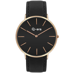 Q-Era Black Leather Men's Watch - QV2806-3