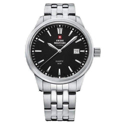 Swiss Military Stainless Steel Black Dial Men's Watch - SMP36009.01