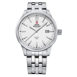 Swiss Military Stainless Steel White Dial Men's Watch - SMP36009.02