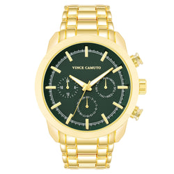 Vince Camuto Gold Band Green Dial Multi-function Men's Watch - VC1122GRGP