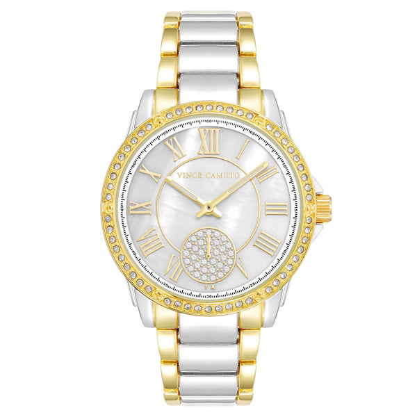 Vince Camuto Two-Tone Gold Band White Dial Women's Watch - VC5361WTTT