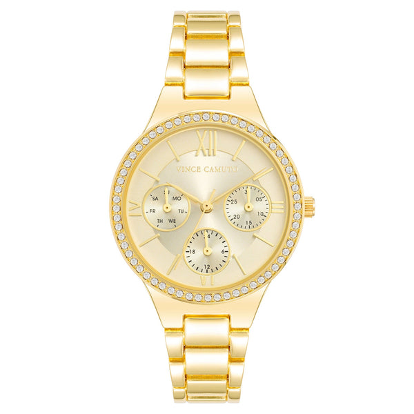 Vince Camuto Gold Band Champagne Dial Women's Watch - VC5383CHGP