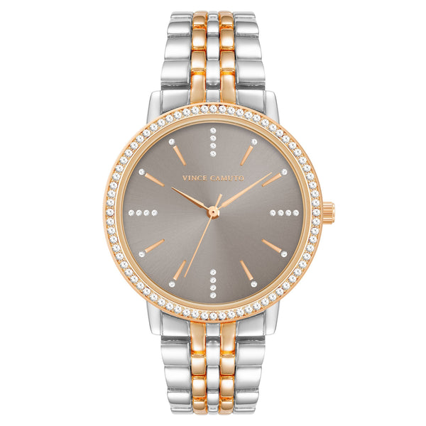 Vince Camuto Two-Tone Band Grey Dial Women's Watch - VC5386RGRT