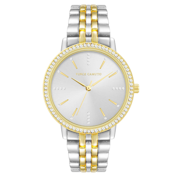 Vince Camuto Two-Tone Band Silver Dial Women's Watch - VC5386WTTT