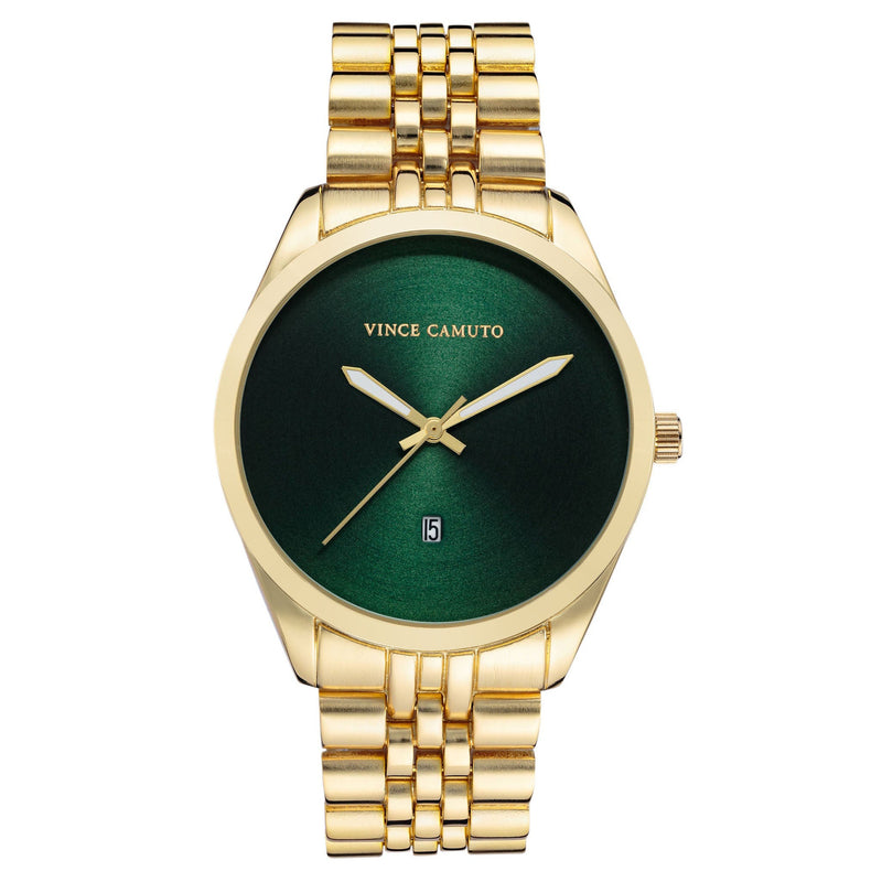 Vince Camuto Goldtone Green Dial Men's Watch - VC8040GNGP