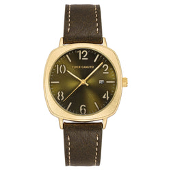 Vince Camuto Leather Green Dial Men's Watch - VC8051GPGRGR