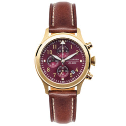 Jack Mason Women's Burgandy Aviator Chronograph Watch - JM-A202-003